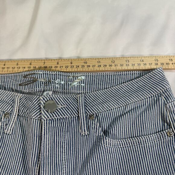 Seven 7 Sunset Bermuda stripe shorts Woman's 10 stretch denim shorts - Picture 2 of 9
